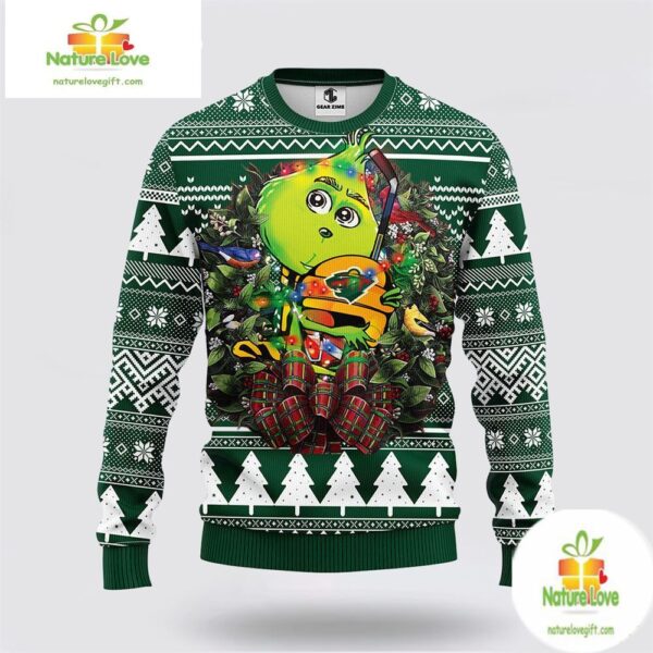 Minnesota Wild Ugly Christmas Sweater Grinch Hug NHL