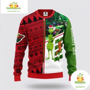 Minnesota Wild Ugly Christmas Sweater Grinch Scooby-Doo Design
