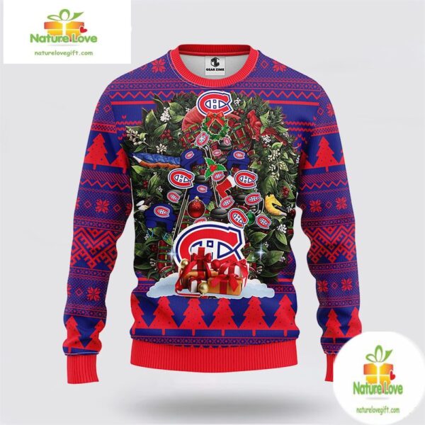 Montreal Canadiens Ugly Christmas Sweater NHL Fleece Holiday
