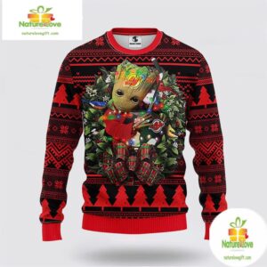 New Jersey Devils Ugly Christmas Sweater Groot NHL Fan Gift