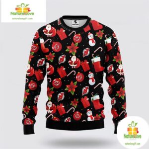 New Jersey Devils Ugly Christmas Sweater Santa Snowman NHL