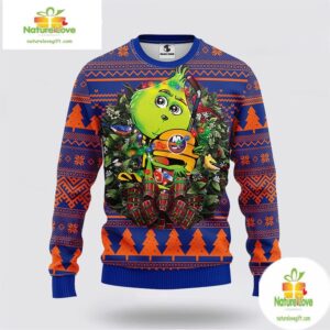 New York Islanders Ugly Christmas Sweater Grinch Hug NHL Fan Gift