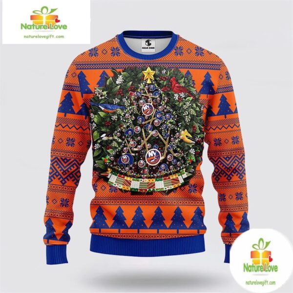 New York Islanders Ugly Christmas Sweater NHL Tree Ball
