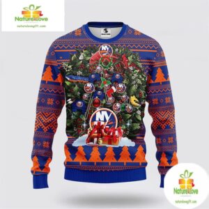 New York Islanders Ugly Christmas Sweater Wreath NHL Fan Gift