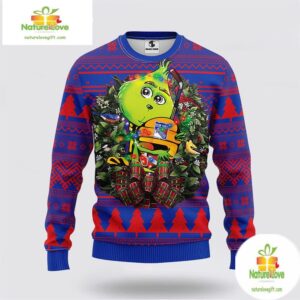 New York Rangers Ugly Christmas Sweater Grinch Hug NHL Fan Gift