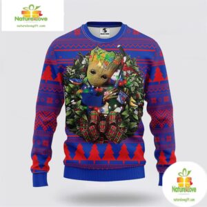 New York Rangers Ugly Christmas Sweater Groot NHL Fan Gift