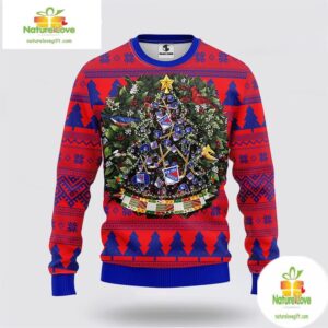 New York Rangers Ugly Christmas Sweater Tree Ball NHL
