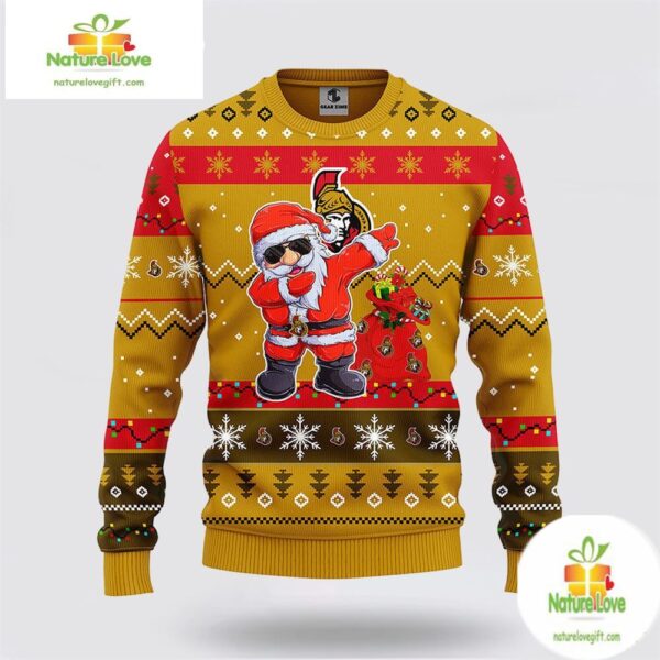 Ottawa Senators Ugly Christmas Sweater Santa NHL Fan Gift