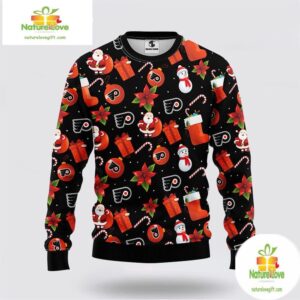 Philadelphia Flyers Ugly Christmas Sweater Santa Snowman NHL