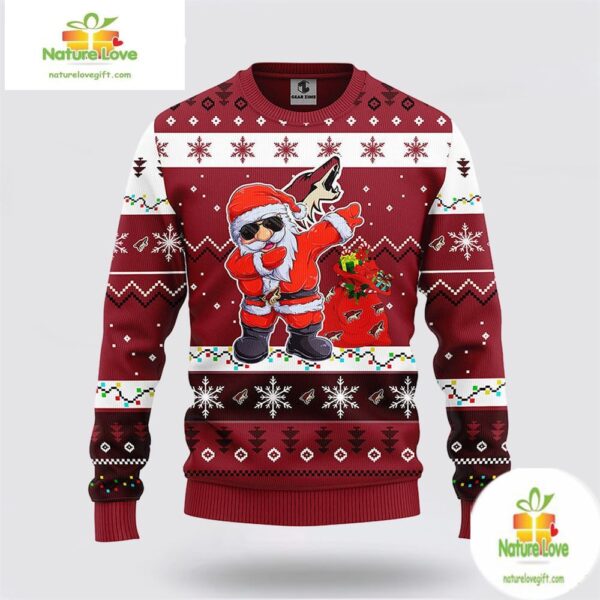 Phoenix Coyotes Ugly Christmas Sweater Santa NHL Hockey