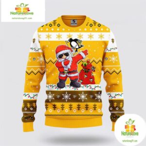 Pittsburgh Penguins Ugly Christmas Sweater Santa NHL Fan Gift