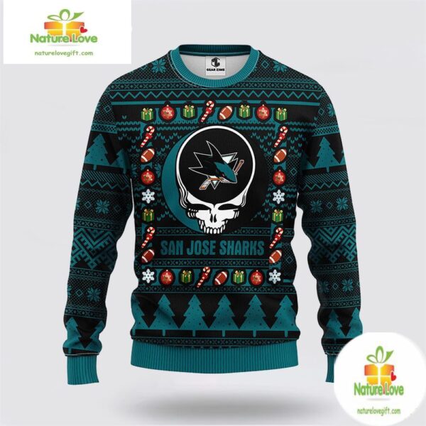 San Jose Sharks Grateful Dead Ugly Christmas Sweater NHL Fleece