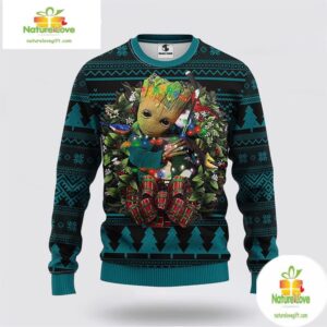 San Jose Sharks Groot Ugly Christmas Sweater NHL Hockey