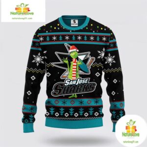 San Jose Sharks Ugly Christmas Sweater Funny Grinch NHL