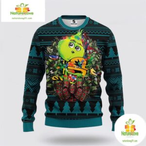 San Jose Sharks Ugly Christmas Sweater Grinch Hug NHL