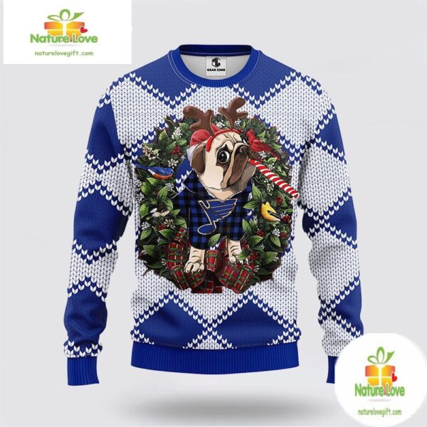 St Louis Blues Ugly Christmas Sweater for Dogs NHL Fan Gift