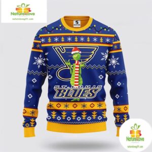 St Louis Blues Ugly Christmas Sweater Funny Grinch NHL Fan Gift