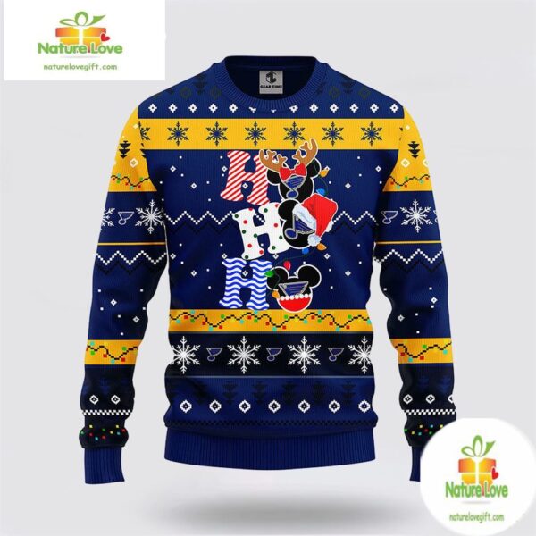 St Louis Blues Ugly Christmas Sweater Mickey NHL Holiday