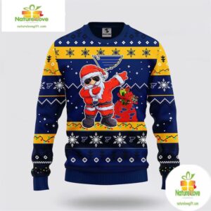 St Louis Blues Ugly Christmas Sweater Santa NHL Fan Gift