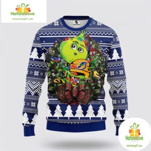 Tampa Bay Lightning Grinch Ugly Christmas Sweater NHL Fan Gift