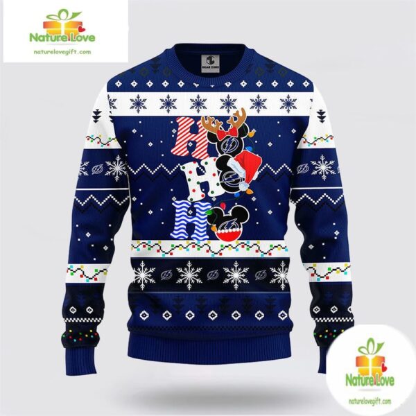 Tampa Bay Lightning Ugly Christmas Sweater Mickey NHL Holiday