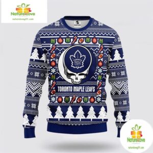 Toronto Maple Leafs Grateful Dead Ugly Christmas Sweater Fleece