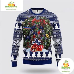 Toronto Maple Leafs Ugly Christmas Sweater Fleece Holiday Tree