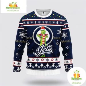 Winnipeg Jets Ugly Christmas Sweater Funny Grinch NHL