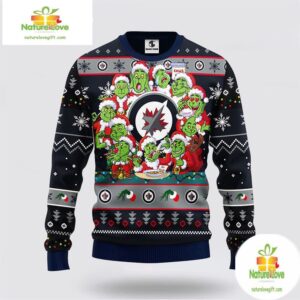Winnipeg Jets Ugly Christmas Sweater Grinch Holiday NHL Fan Gift