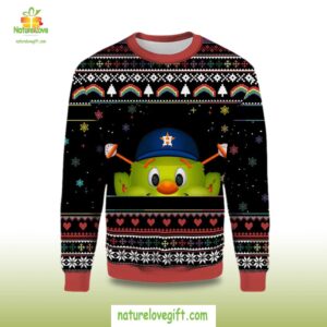 2025 Orbit Houston Astros Minimalist Mascot Ugly Christmas Sweater