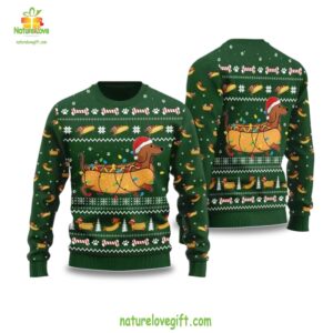 2025 Taco Dachshund Ugly Christmas Sweater