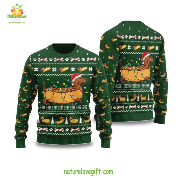 Dachshund Ugly Christmas Sweater Taco Dog Holiday Shirt