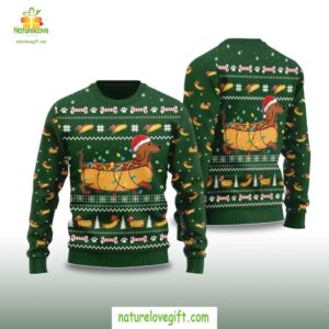 2025 Taco Dachshund Ugly Christmas Sweater