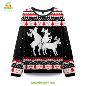 Elk Ugly Christmas Sweater Funny Holiday Xmas Sweatshirt