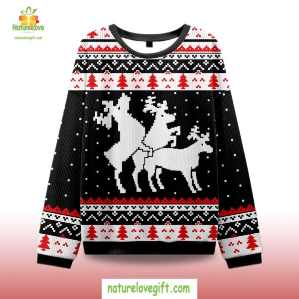Elk Ugly Christmas Sweater Funny Holiday Xmas Sweatshirt