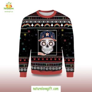 2025 Houston Astros Sugar Skull Ugly Christmas Sweater