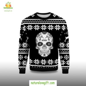 2025 Houston Astros Skull Outdoor Logo Ugly Christmas Sweater