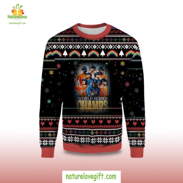 Houston Astros World Series Ugly Christmas Sweater Champs