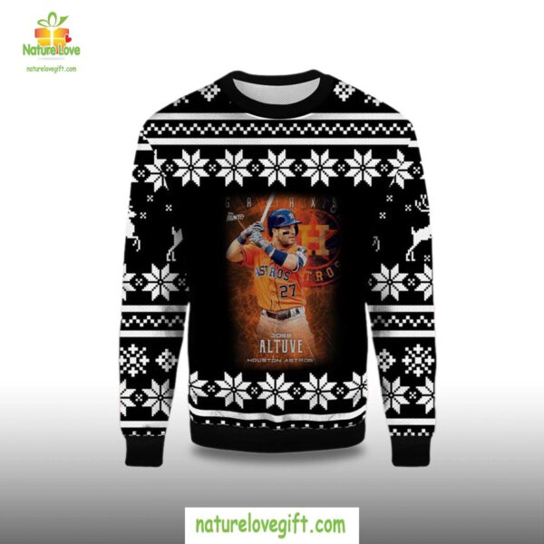 Jose Altuve Astros Ugly Christmas Sweater Houston Baseball