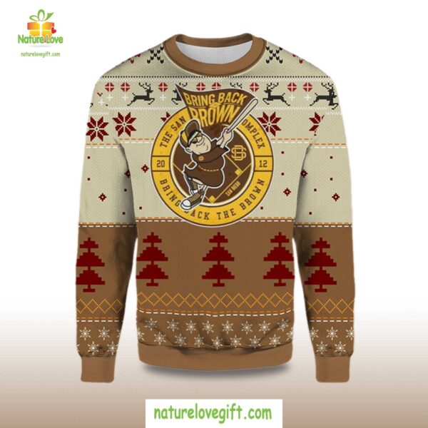 San Diego Padres Ugly Christmas Sweater Bring Back Brown