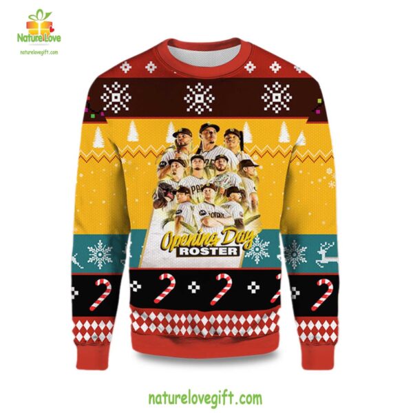 San Diego Padres Ugly Christmas Sweater Opening Day Roster Fan Gift