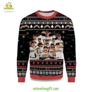 San Diego Padres Ugly Christmas Sweater Team Roster