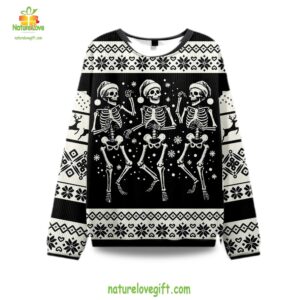 Skeleton Dance Christmas Sweater Ugly Holiday Sweatshirt