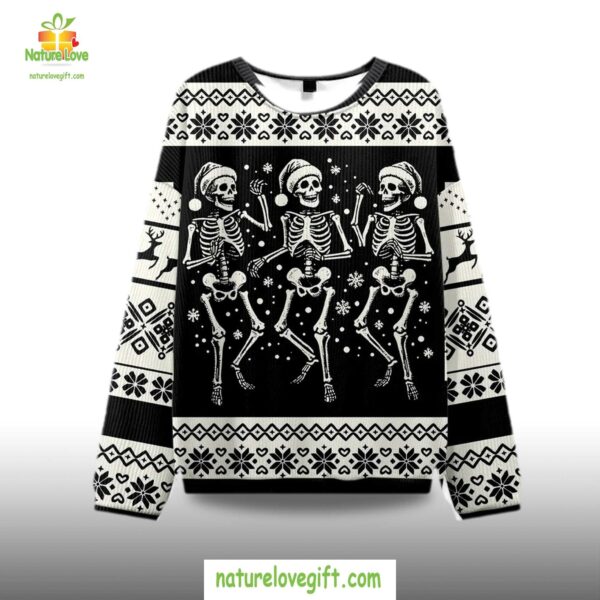 Skeleton Dance Christmas Sweater Ugly Holiday Sweatshirt