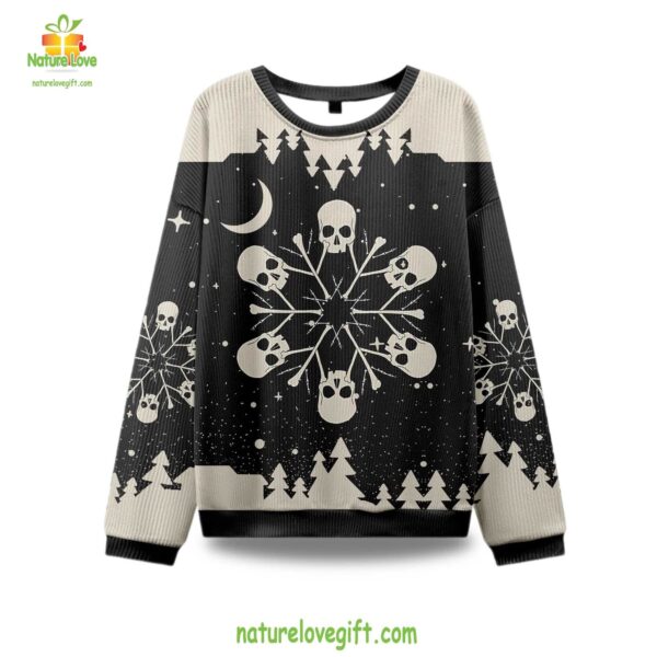 Snowflake Skull Ugly Christmas Sweater Holiday Sweatshirt