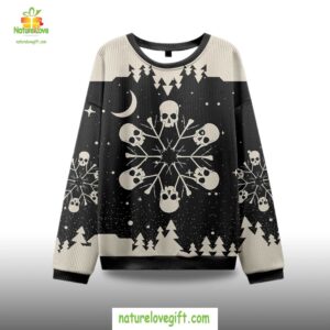 2025 Snowflake Skull Ugly Christmas Sweater