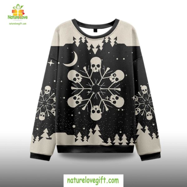 Snowflake Skull Ugly Christmas Sweater Holiday Sweatshirt
