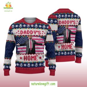 2025 Trump Daddy's Home Ugly Christmas Sweater