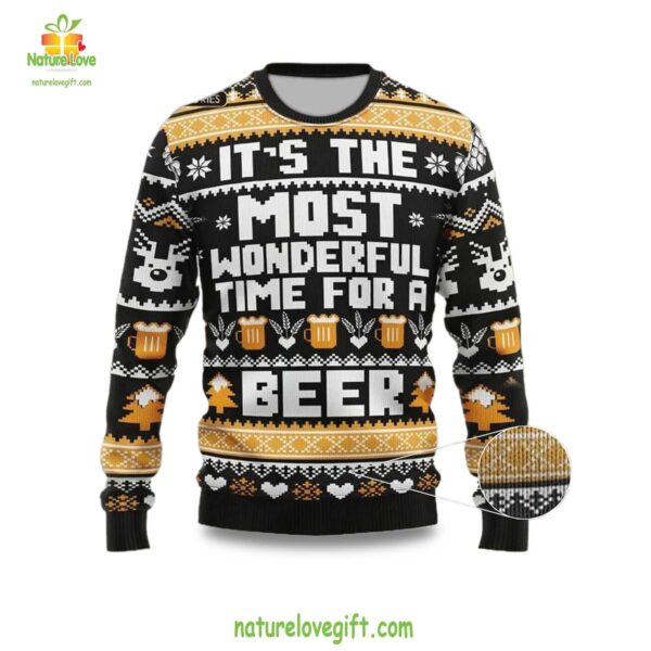 Ugly Christmas Sweater Beer Lover Holiday Gift Merry Xmas Tee