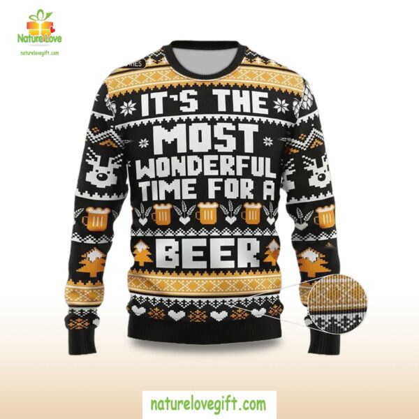 Ugly Christmas Sweater Beer Lover Holiday Gift Merry Xmas Tee